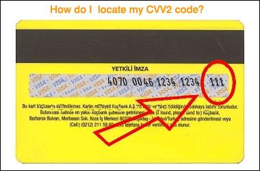 Credit Card CVV2 Example